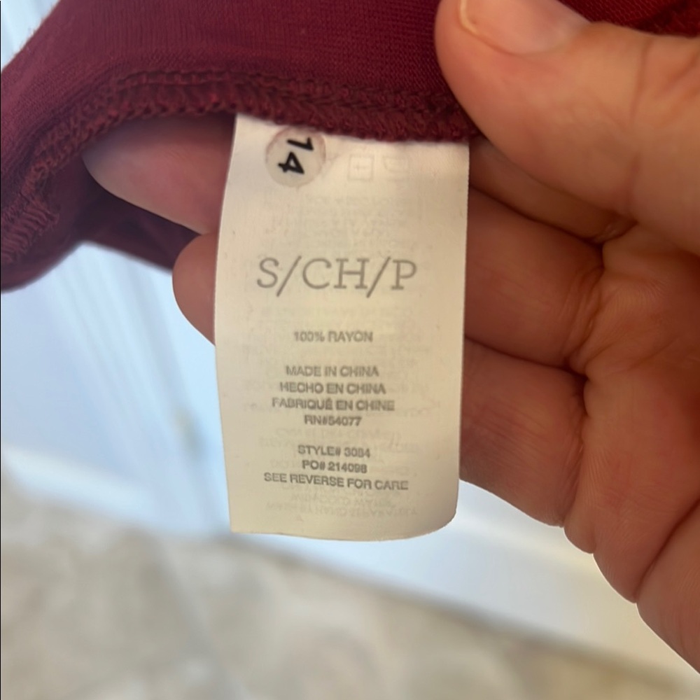 CAbi Burgundy and White Women's Top - Picture 3 of 5